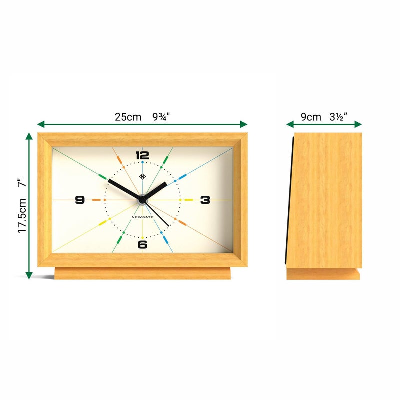 NEWGATEÂ® Hollywood Desk Clock | Contemporary Rectangular Design | Solid Wood | Pale Oak Finish | Mid Century Style for Desk, Table top, Shelf or Bedside - Image 4